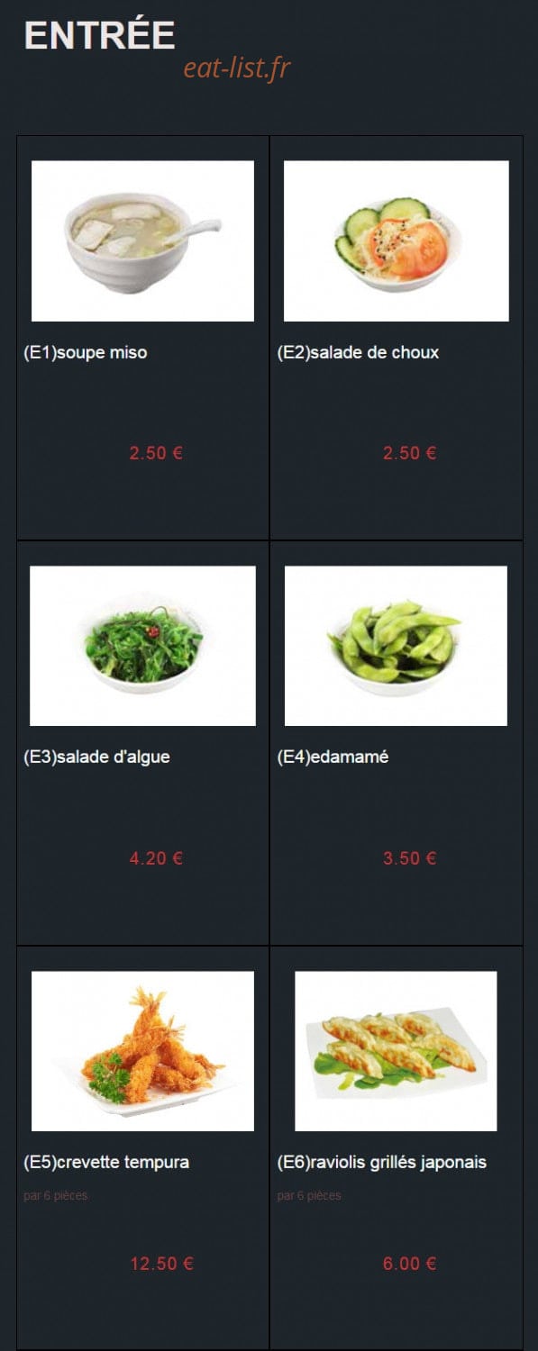 Sushi Auxerre — carte page 4