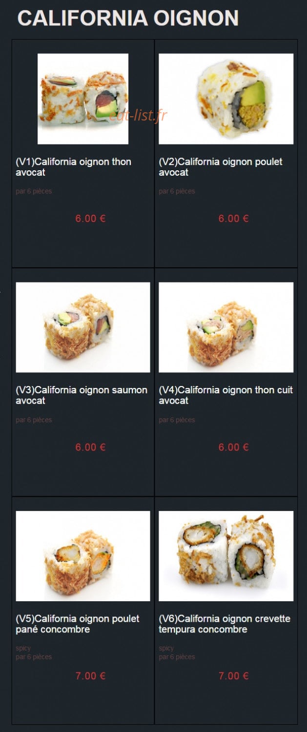 Sushi Auxerre — carte page 17