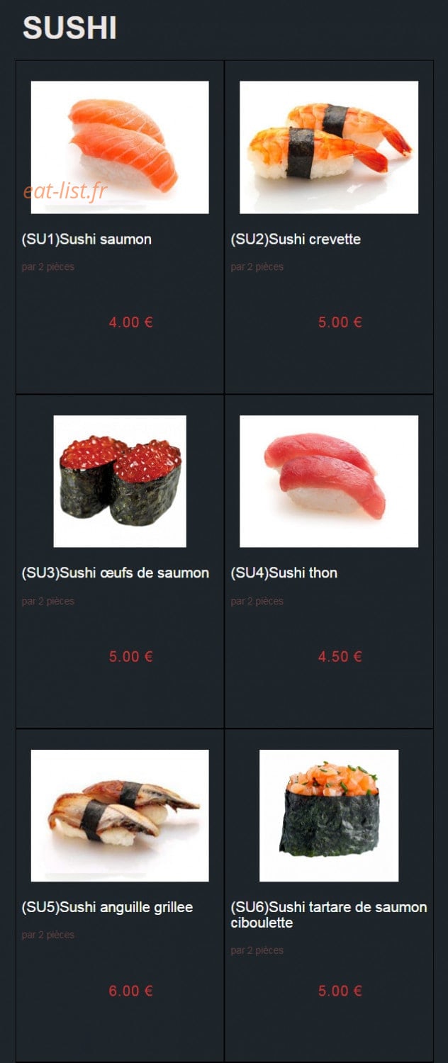 Sushi Auxerre — carte page 19