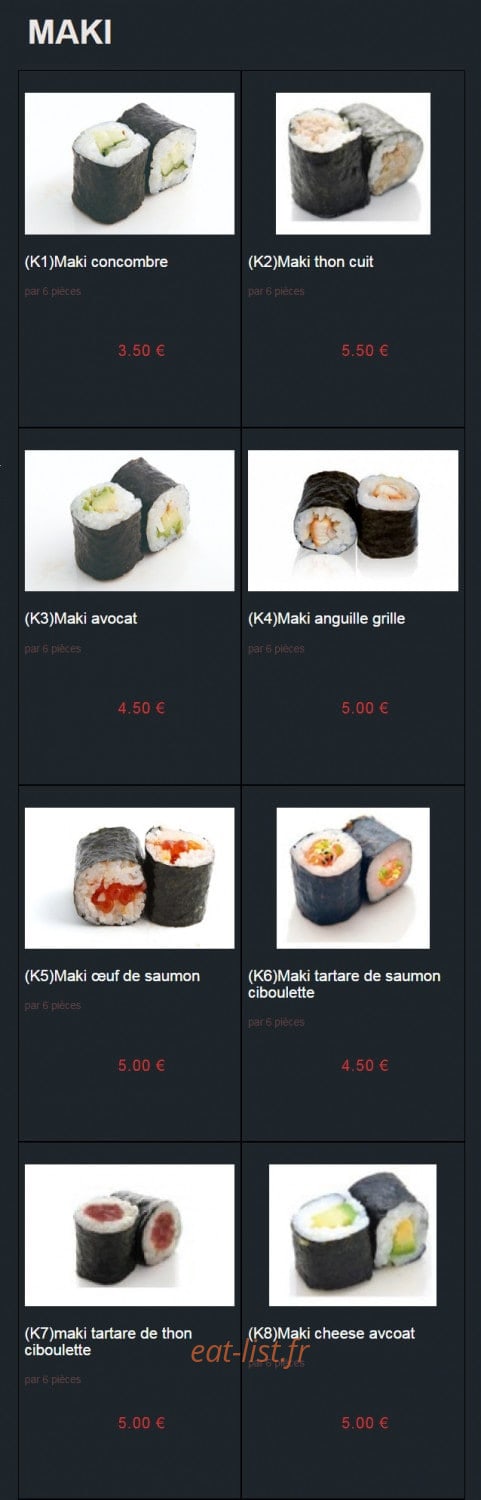 Sushi Auxerre — carte page 12