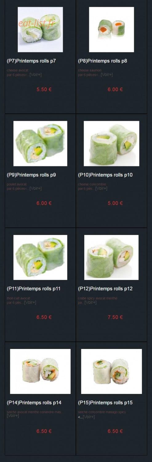 Sushi Auxerre — carte page 11
