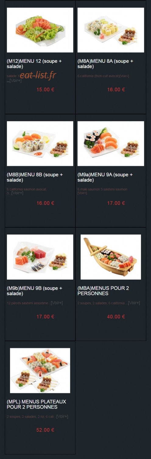 Sushi Auxerre — carte page 3