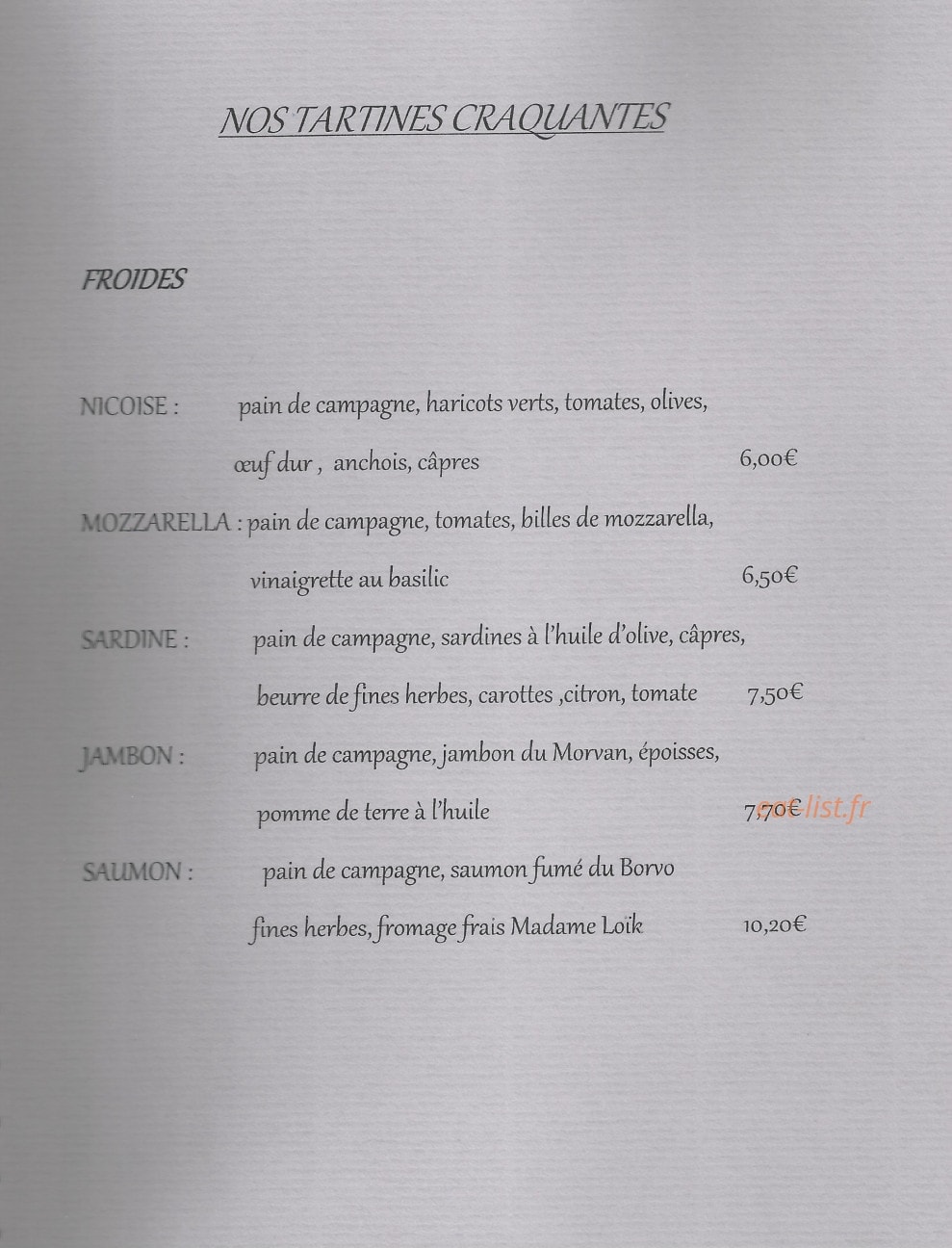TartiCroq — carte page 2
