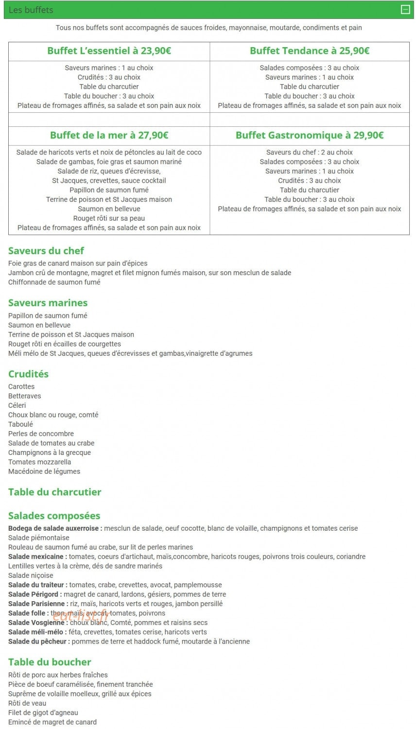 Farandole Gourmande — carte page 1