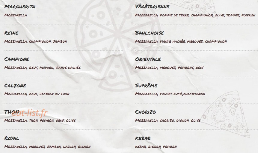 Royal pizza — carte page 1