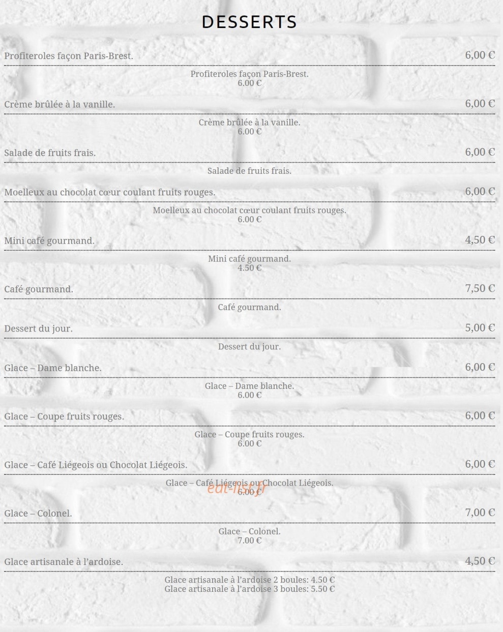 Restaurant Montana Sens — carte page 5