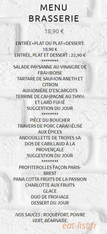 Restaurant Montana Sens — carte page 2