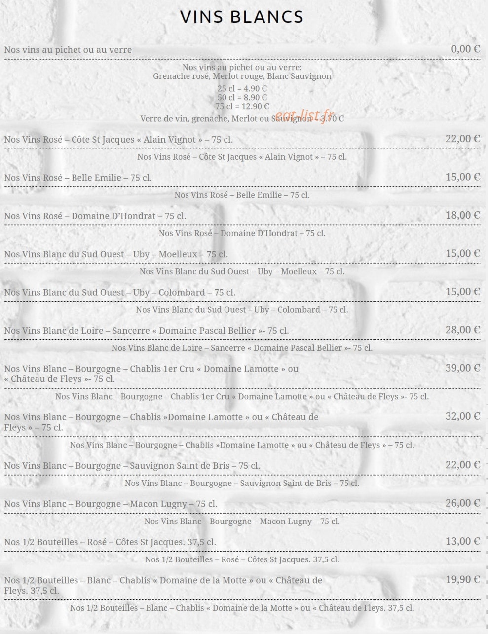 Restaurant Montana Sens — carte page 6