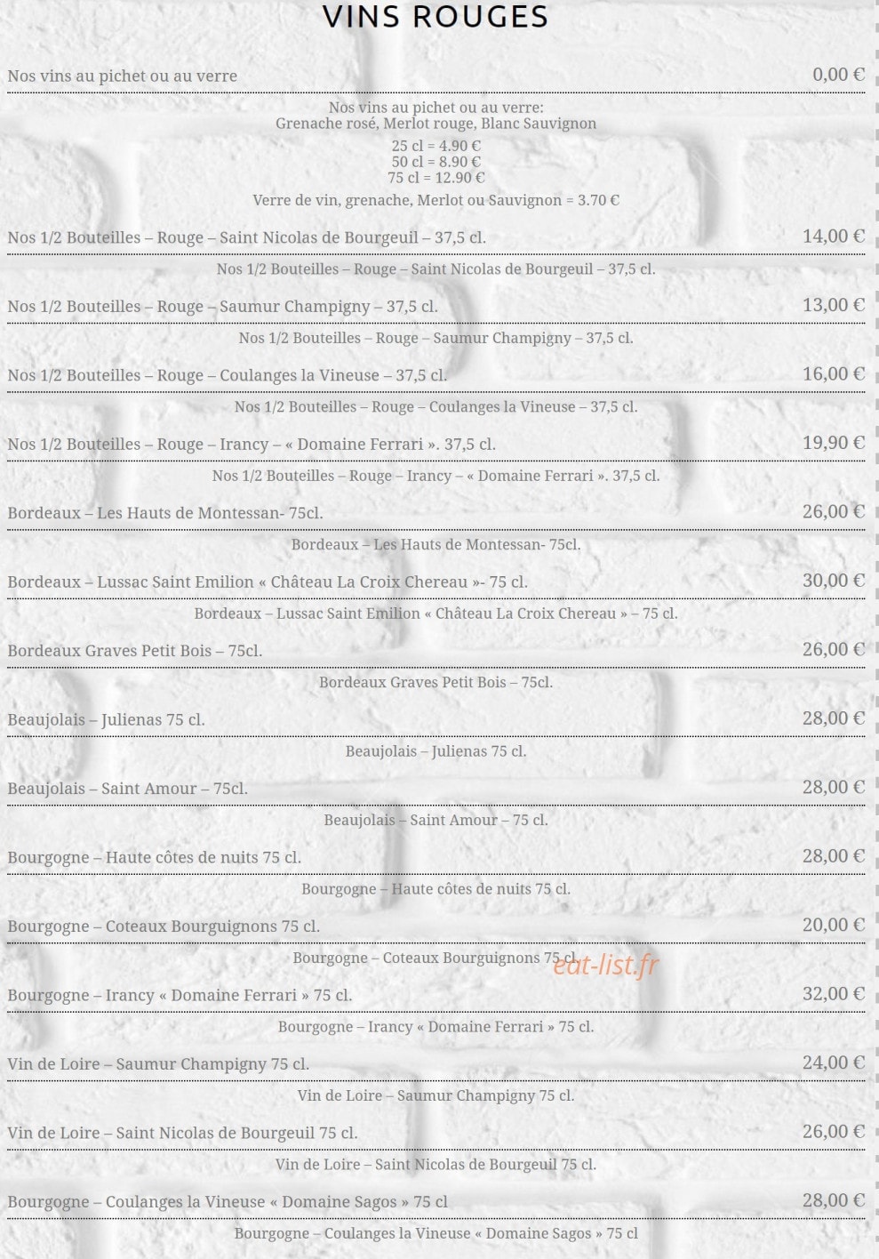 Restaurant Montana Sens — carte page 7