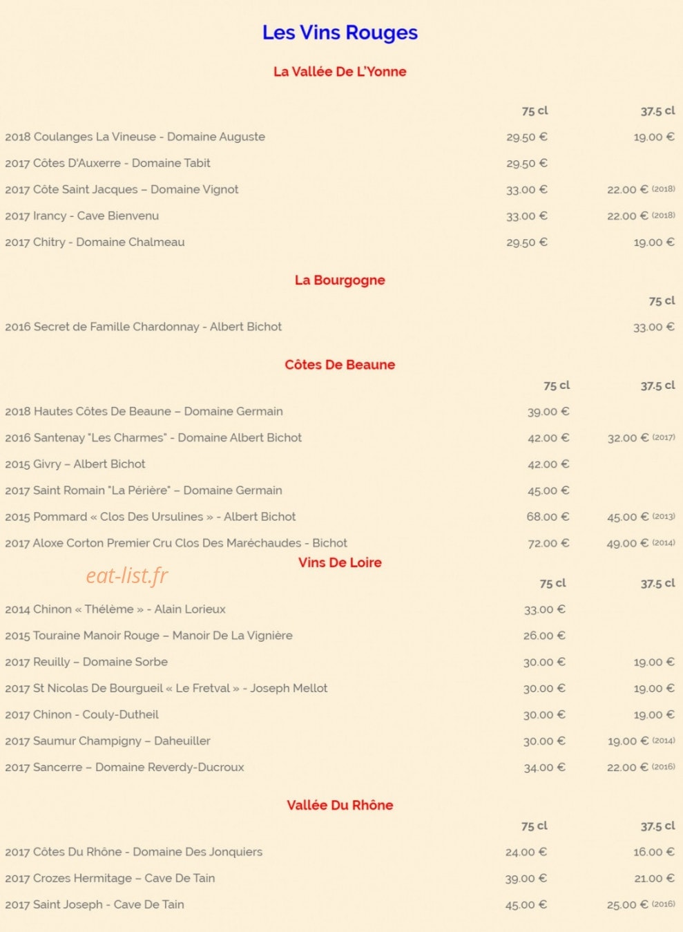 Auberge de L'helix — carte page 6