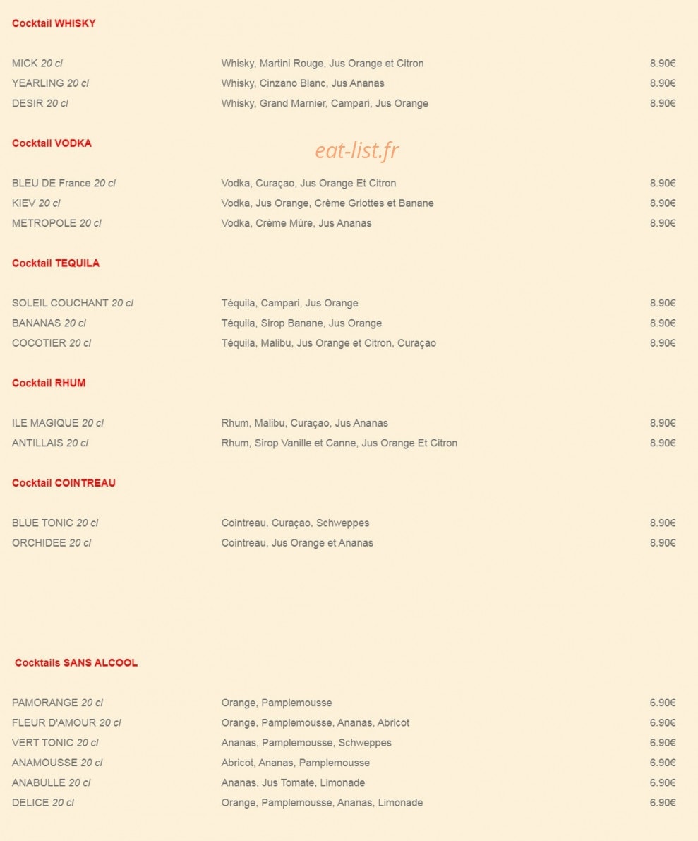 Auberge de L'helix — carte page 2