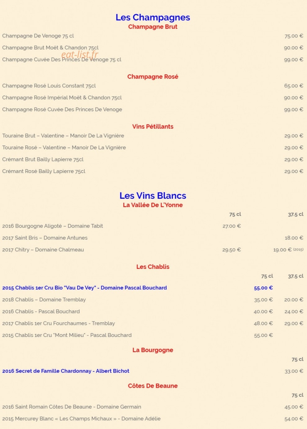 Auberge de L'helix — carte page 4