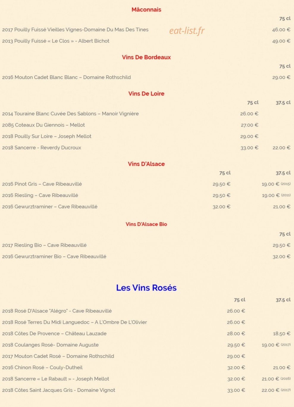 Auberge de L'helix — carte page 5