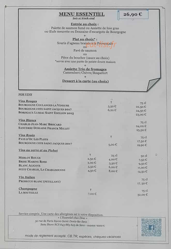 L'Essentiel chez Dino — carte page 4