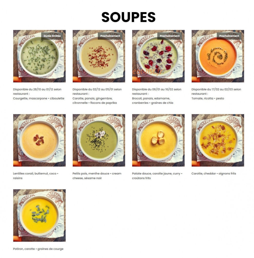Bagelstein — carte page 3