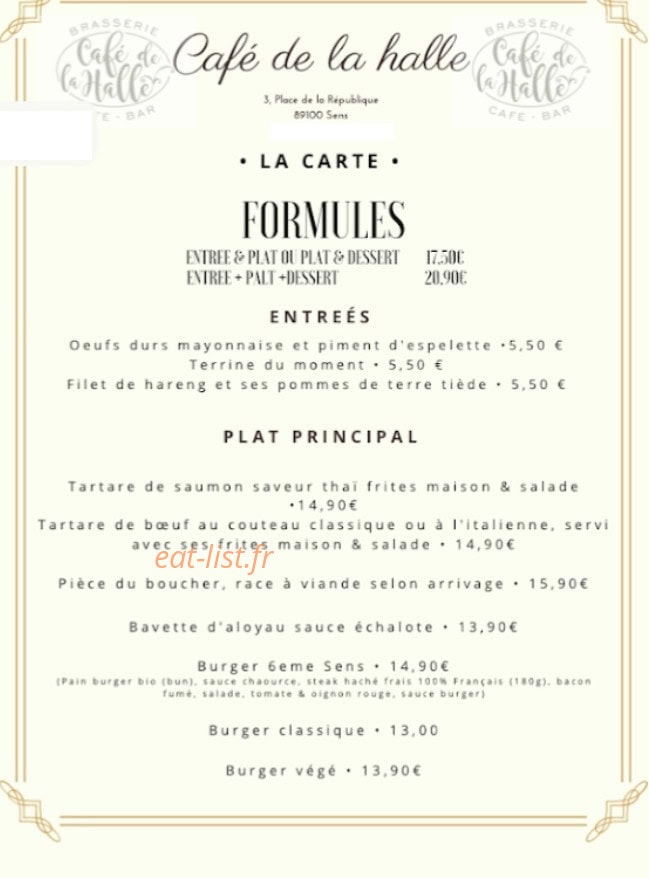 Café de la halle, aux cent bières — carte page 1