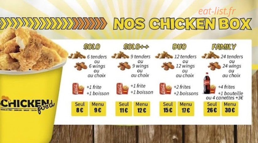 Chicken food — carte page 2