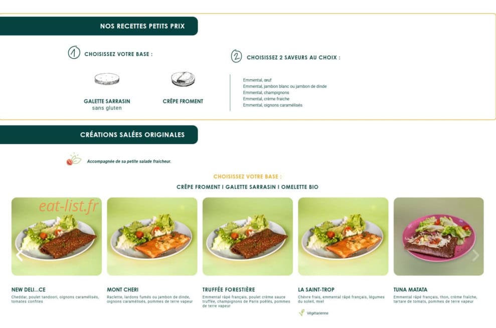 Crêpe Touch — carte page 2