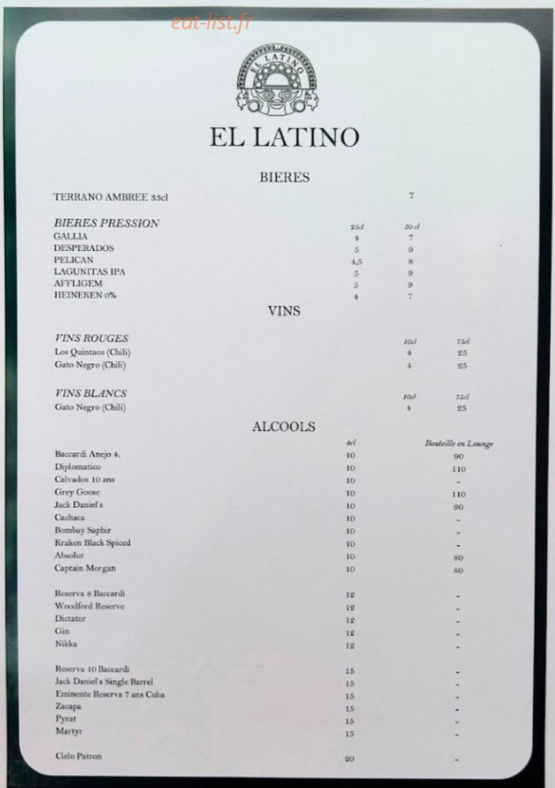 El Latino — carte page 4