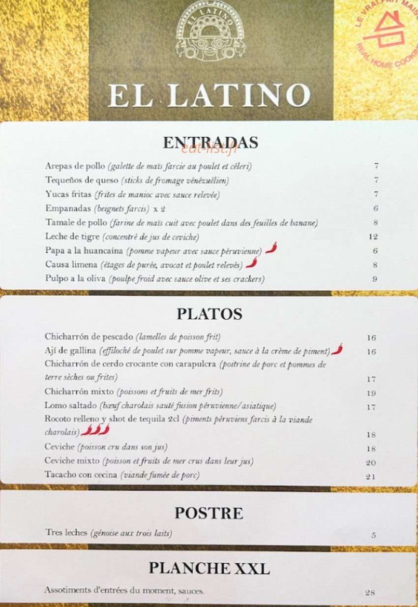 El Latino — carte page 1