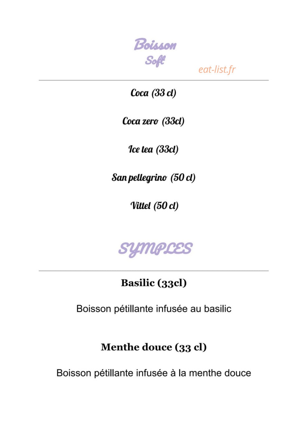 Healthy's — carte page 5