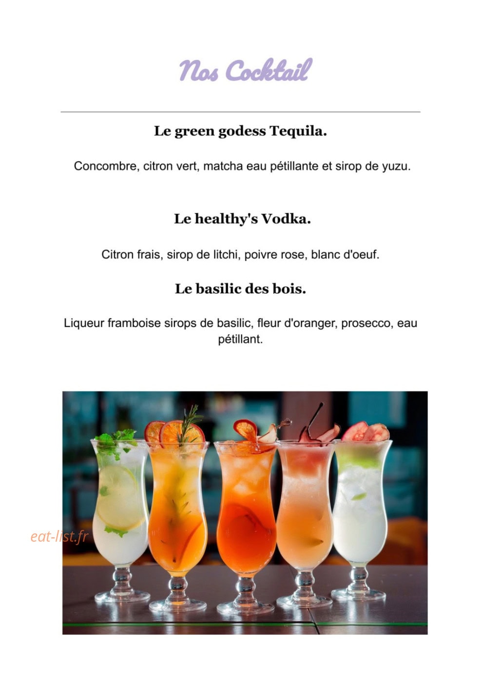 Healthy's — carte page 3