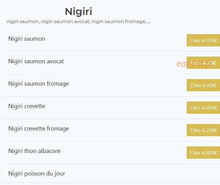 Icki sushi — carte page 3