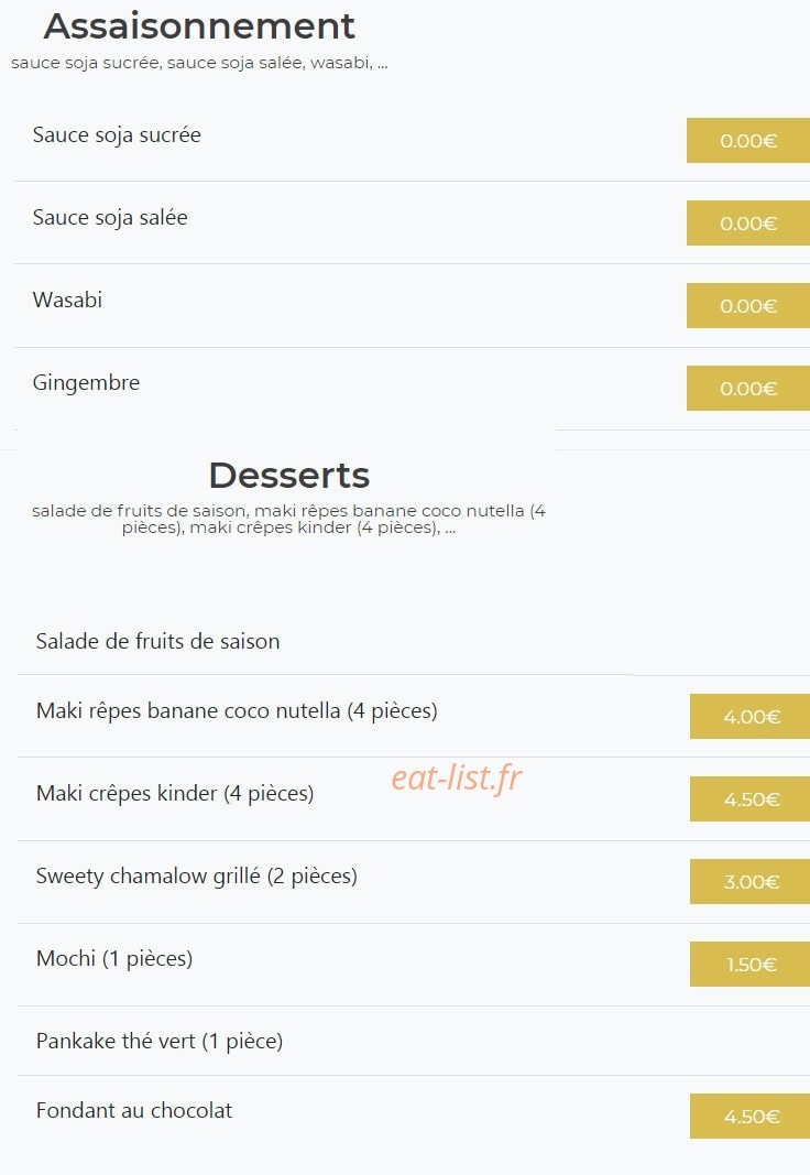 Icki sushi — carte page 10