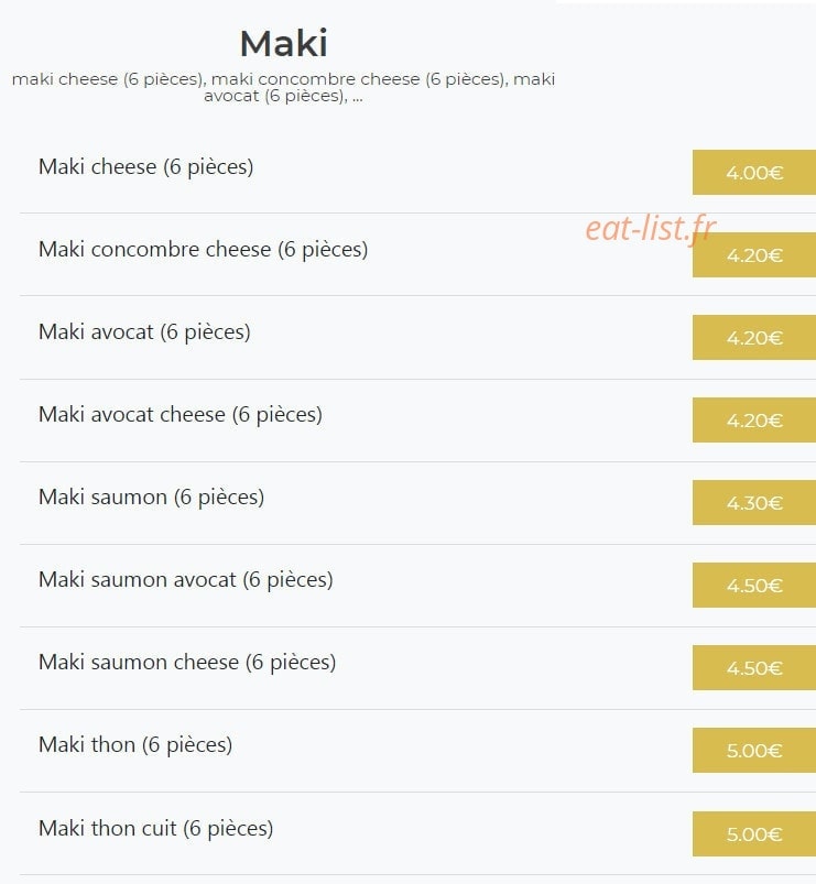 Icki sushi — carte page 4