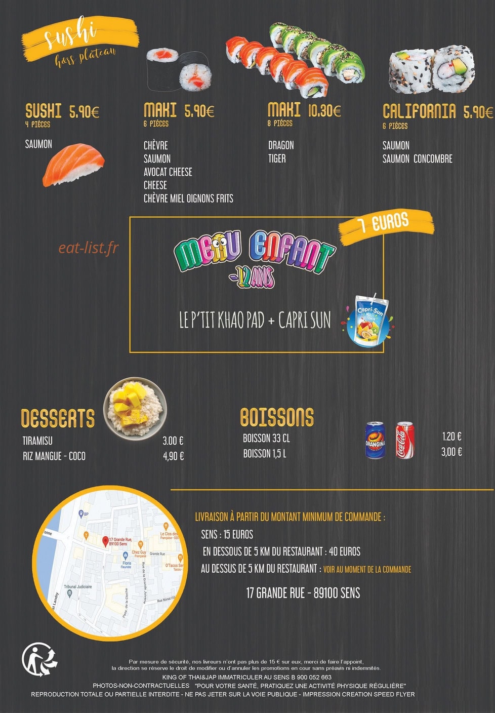 King Of Thai & Jap — carte page 4
