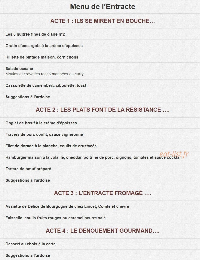 L'entracte — carte page 1