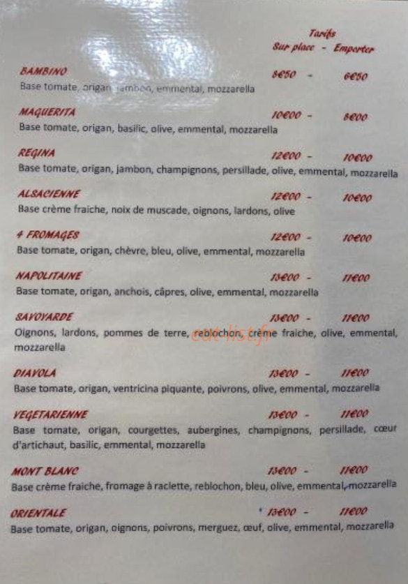 La Brasserie du Moulin — carte page 1