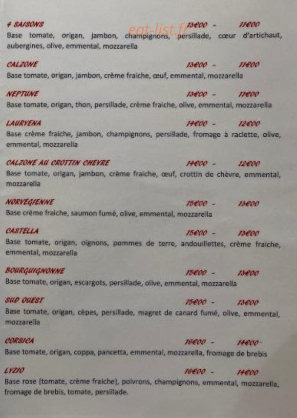 La Brasserie du Moulin — carte page 2