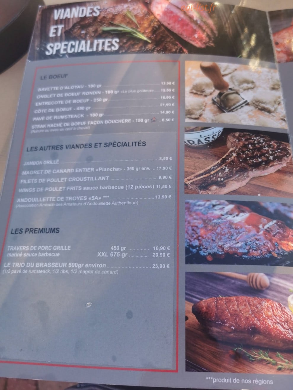 La Brasserie du Pont de Fer — carte page 4