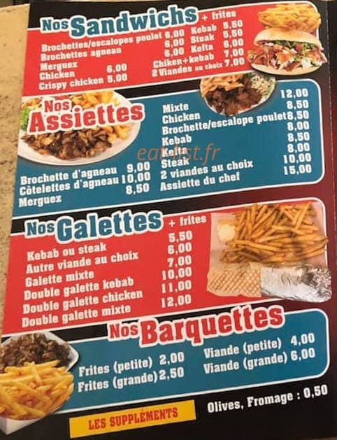 La Sandwicherie du Lycée — carte page 3