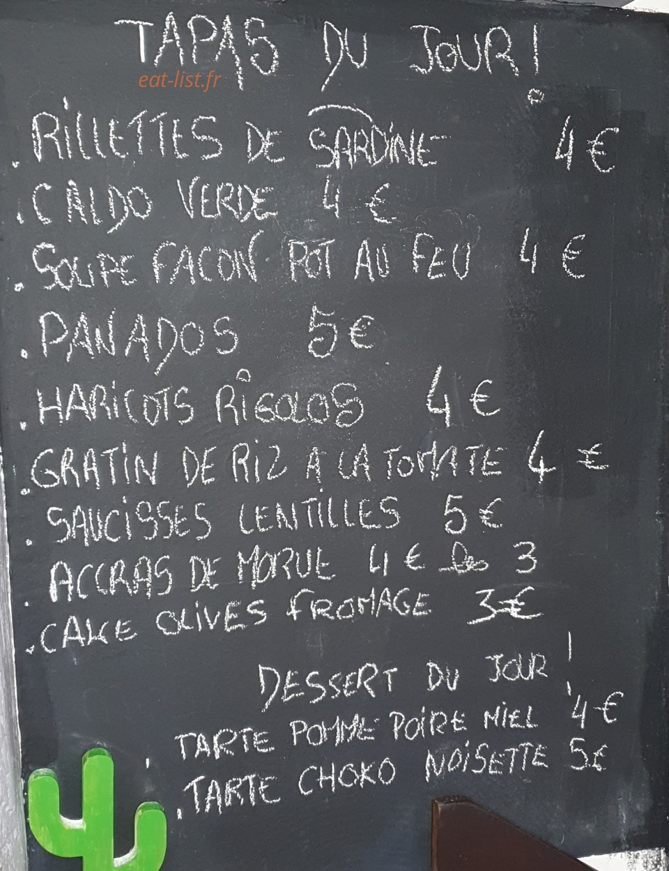 Le Kaktus — carte page 1