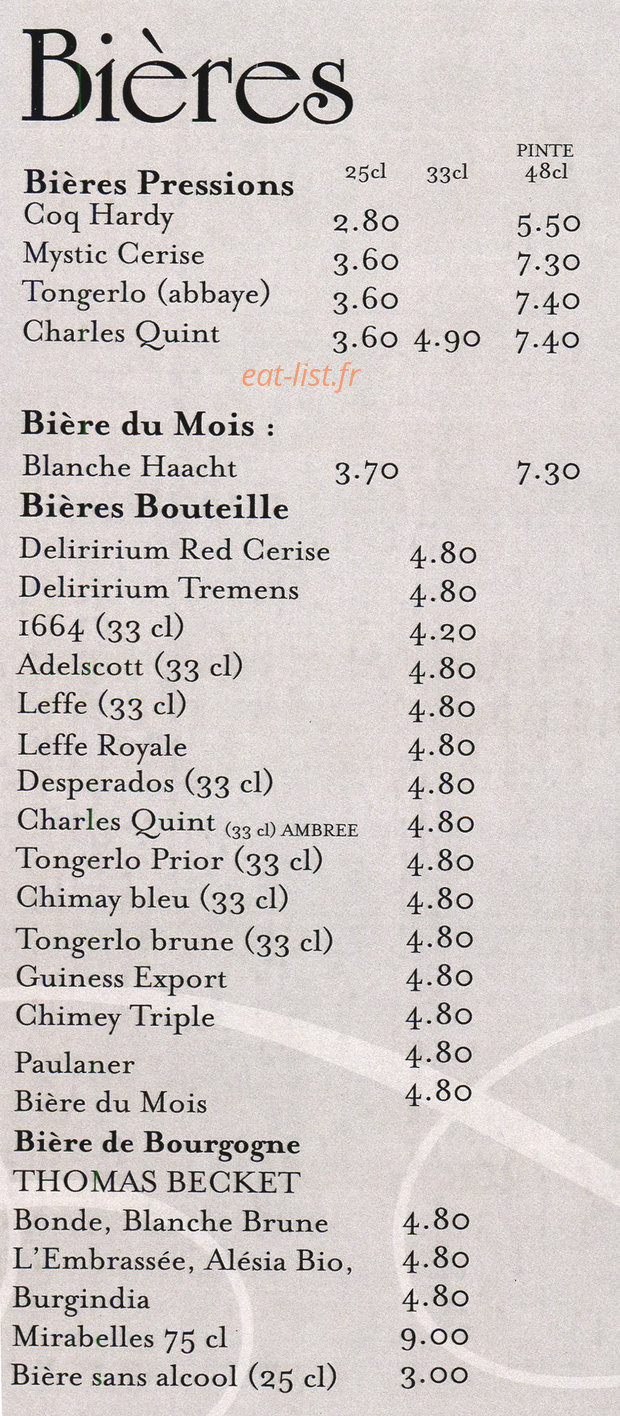 Le Plat d'Etain — carte page 6