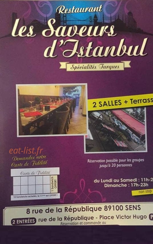 Les saveurs d'istanbul — carte page 1