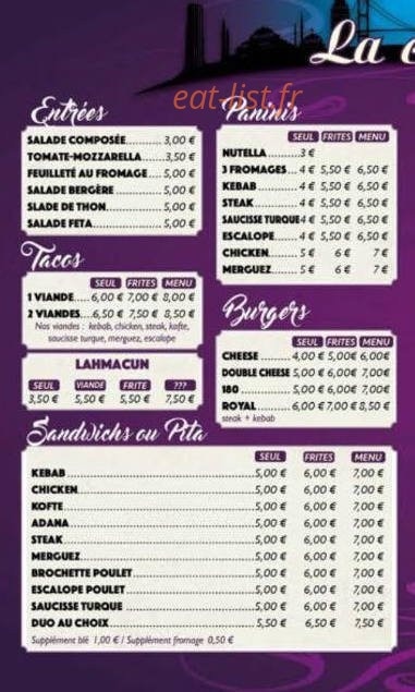 Les saveurs d'istanbul — carte page 2