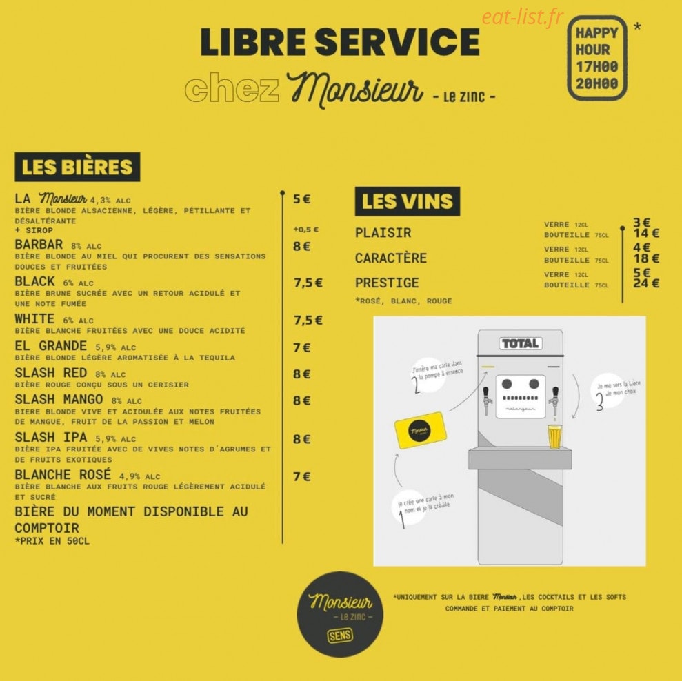 Monsieur le Zinc — carte page 2