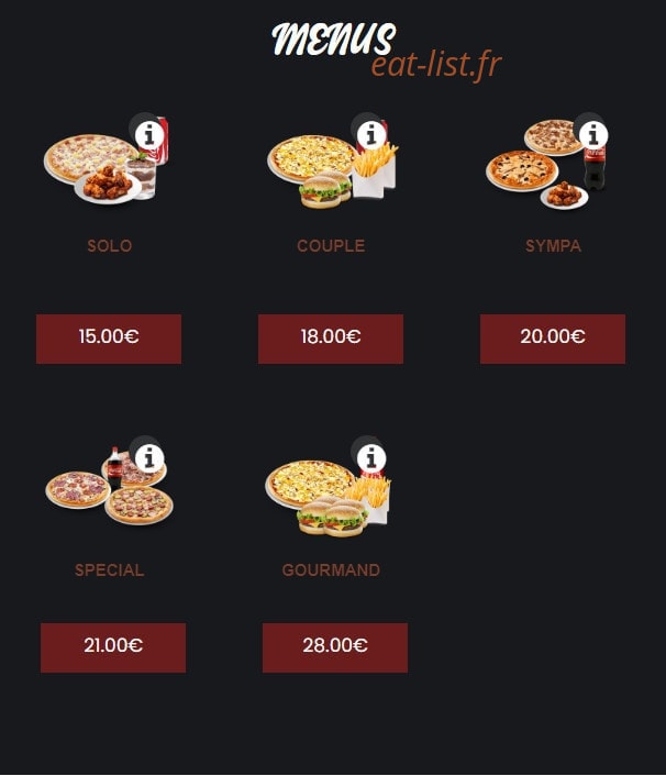 Rapido Food — carte page 1