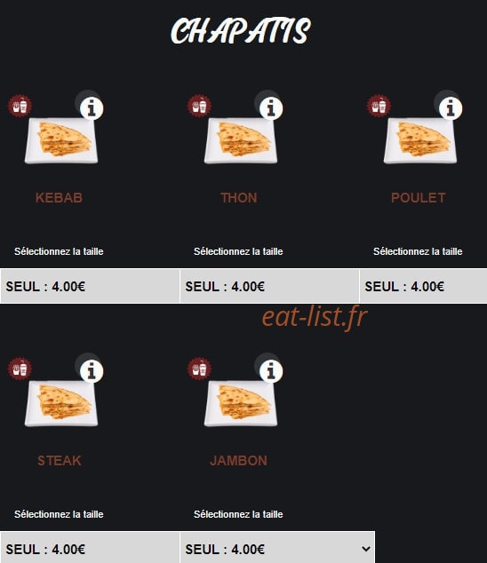 Rapido Food — carte page 9