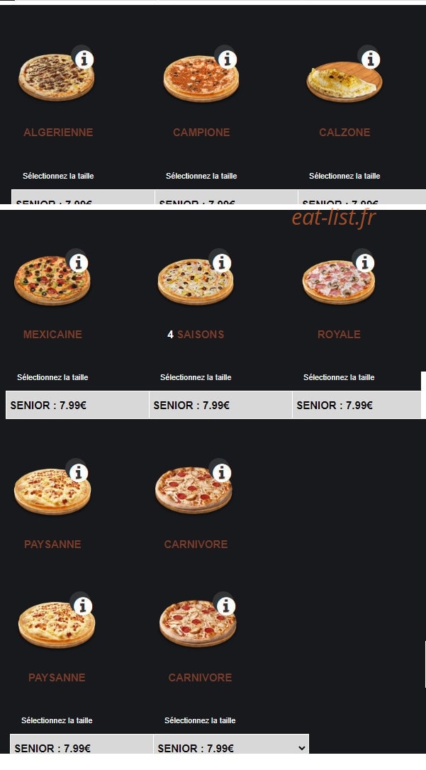 Rapido Food — carte page 4