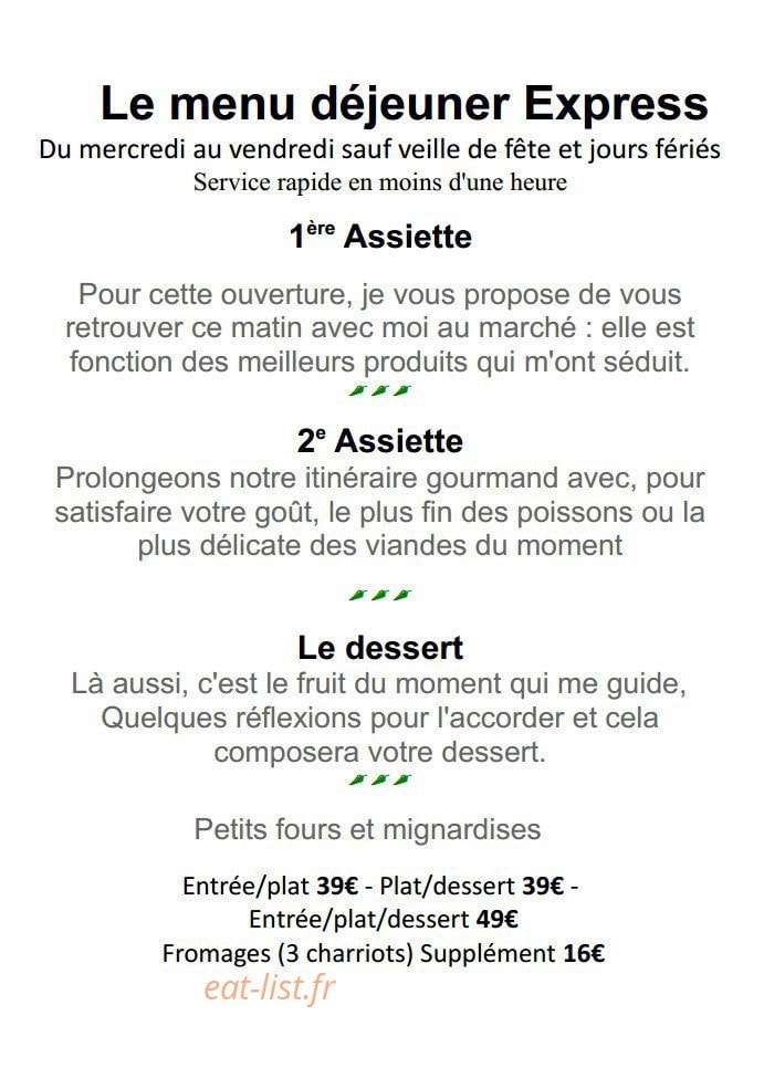 Restaurant La Madeleine — carte page 2