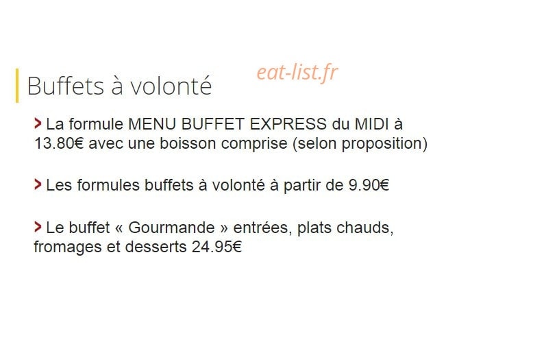 Restaurant le Welcome — carte page 1