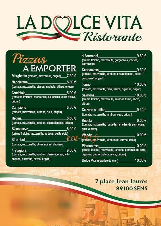 Ristorante La Dolce Vita — carte page 1