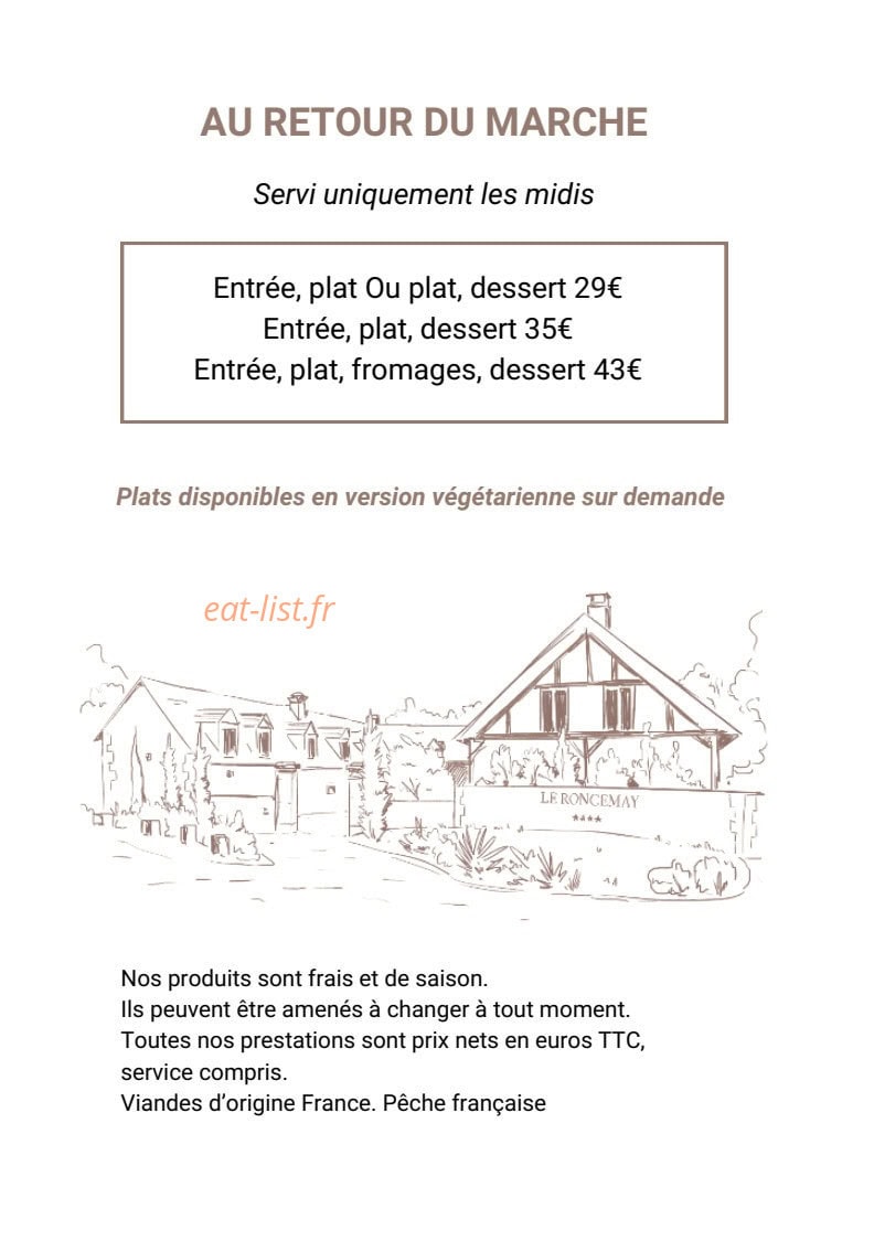 Le Domaine du Roncemay — carte page 1