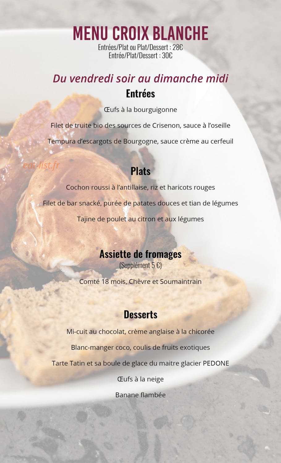 La Croix Blanche — carte page 3