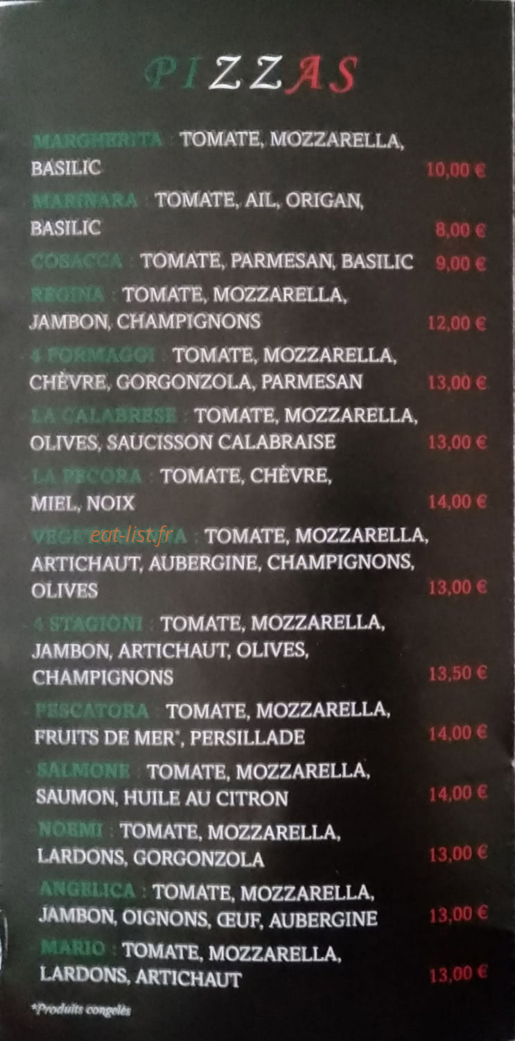 La Calabrese — carte page 2