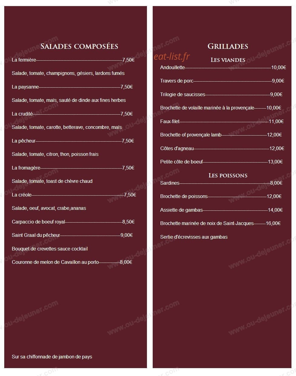 Aux Trois Rois — carte page 2